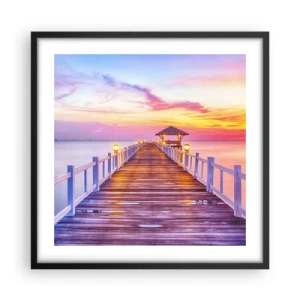 Plakát v černém rámu - Liliově-zlaté ticho večera - 50x50 cm