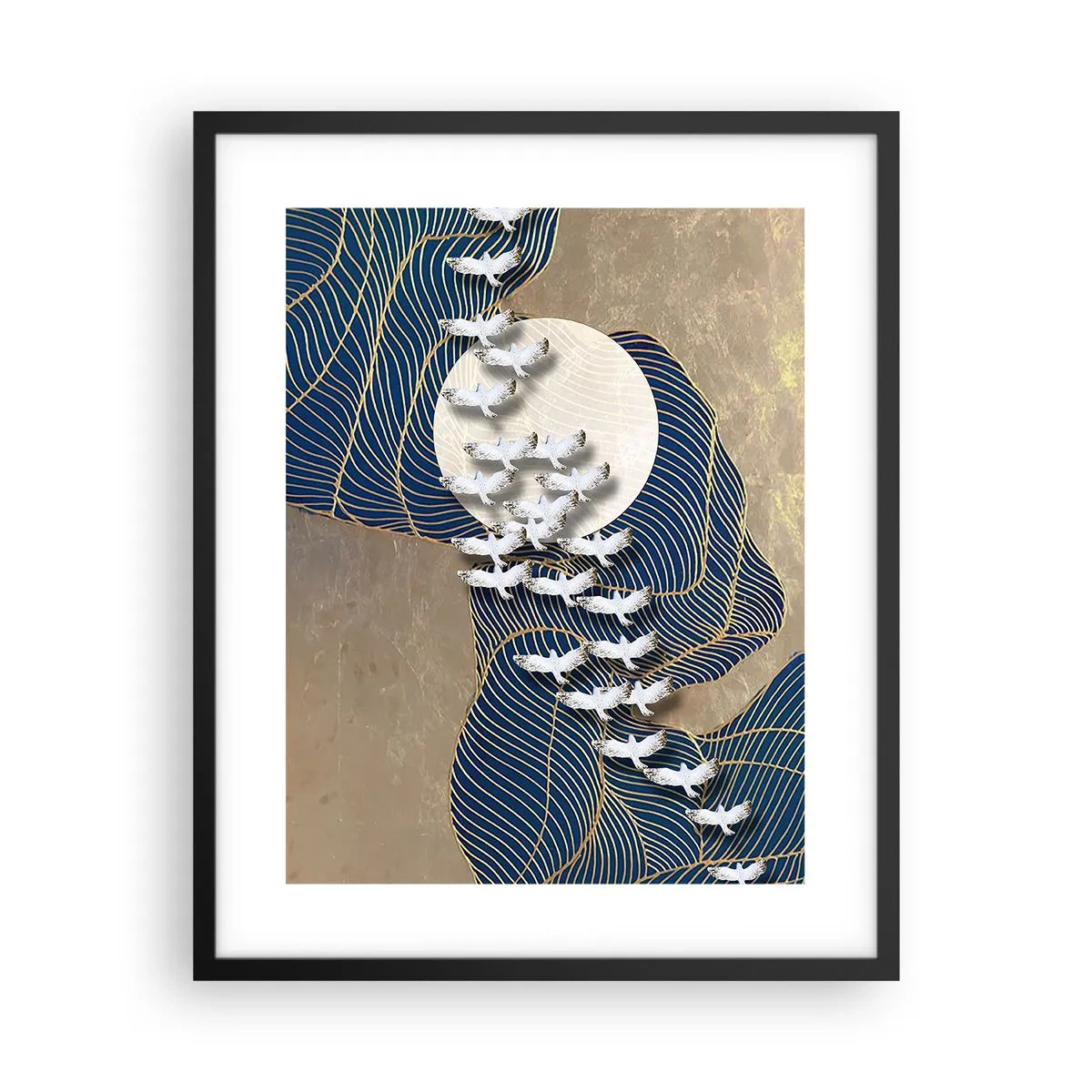 Plakát v černém rámu - Svoboda, putování, společenství - 40x50 cm