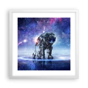 Plakát v bílém rámu - Hvězdné nebe nade mnou - 40x40 cm