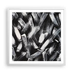 Plakát v bílém rámu - Abstrakce v industriálním duchu - 60x60 cm