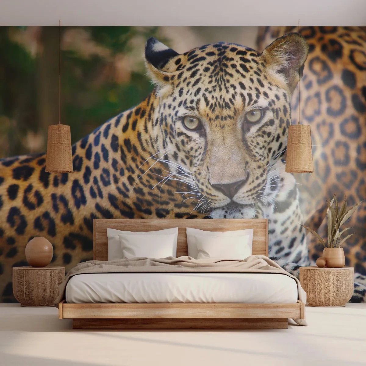 Fototapeta Premium Sand - Divoký a klidný - Zvířata, leopard, Afrika - 400x280 cm