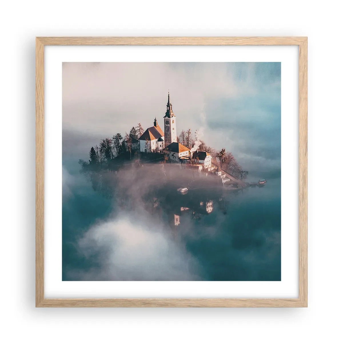 Plakát v rámu světlý dub - Ostrov snů - 50x50 cm