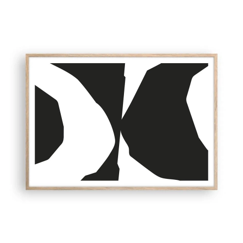 Plakát v rámu světlý dub - Positive-negative - 100x70 cm