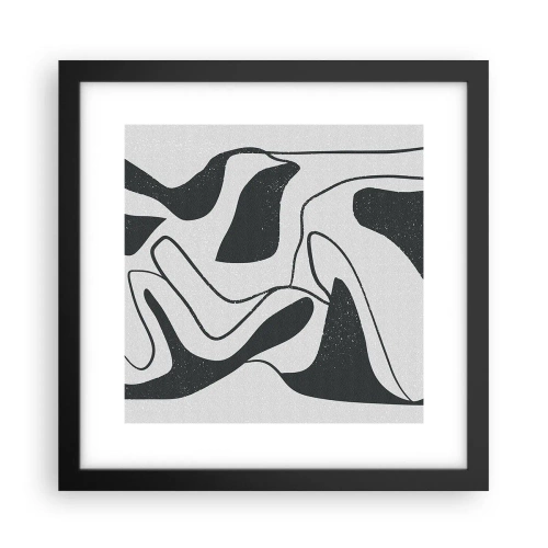 Plakát v černém rámu - Abstraktní hra v labyrintu - 30x30 cm