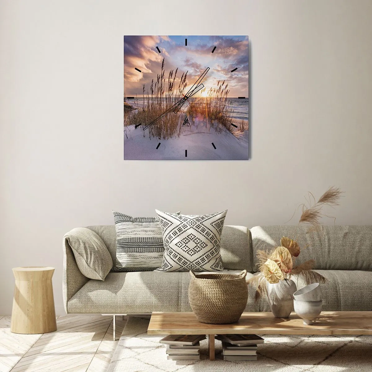 Nástěnné hodiny - Rozloučení se sluncem a větrem - 30x30 cm