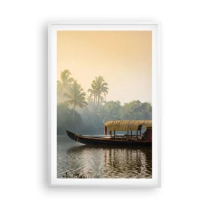 Plakát v bílém rámu - Dům na řece - 61x91 cm