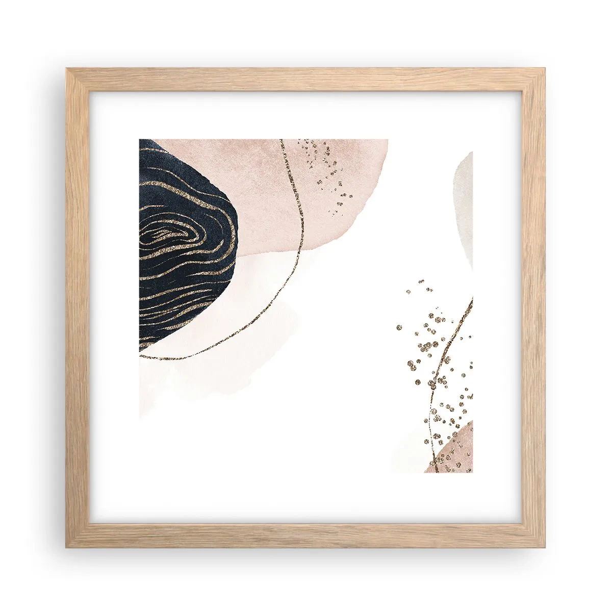 Plakát v rámu světlý dub - Vše plyne - 30x30 cm