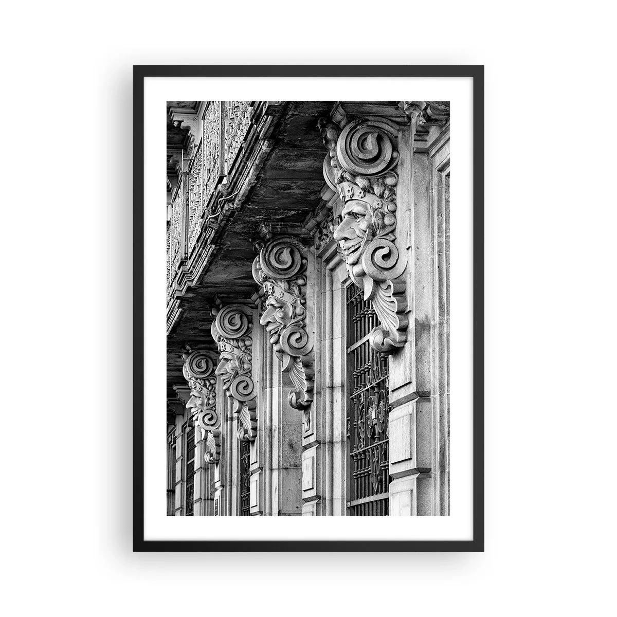 Plakát v černém rámu - Úžasná Barcelona - 50x70cm - Úžasná Barcelona - Moderní nástěnná dekorace do obývacího pokoje a ložnice ARTTOR