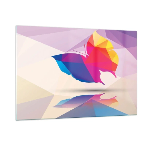 Obraz na skle - Motýlí duha - 120x80 cm