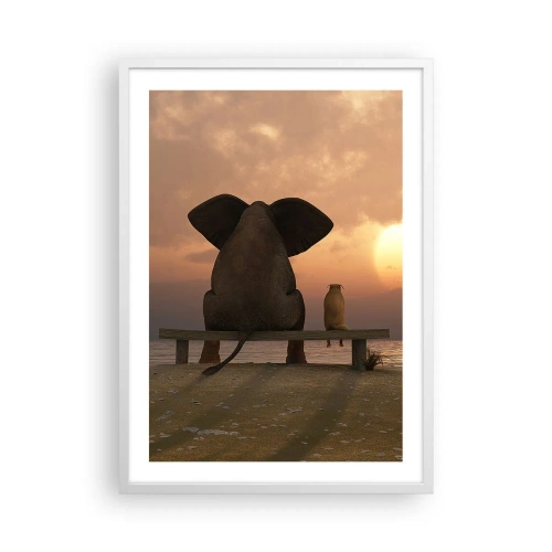 Plakát v bílém rámu - Je skvělé spolu mlčet - 50x70 cm