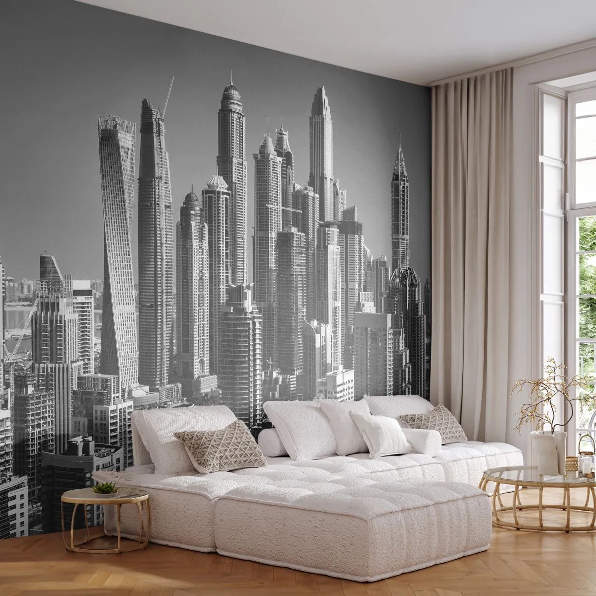 Fototapeta Samolepicí Deluxe Sticker - Město nad pouští - Architektura, Město, Dubaj - 250x175 cm