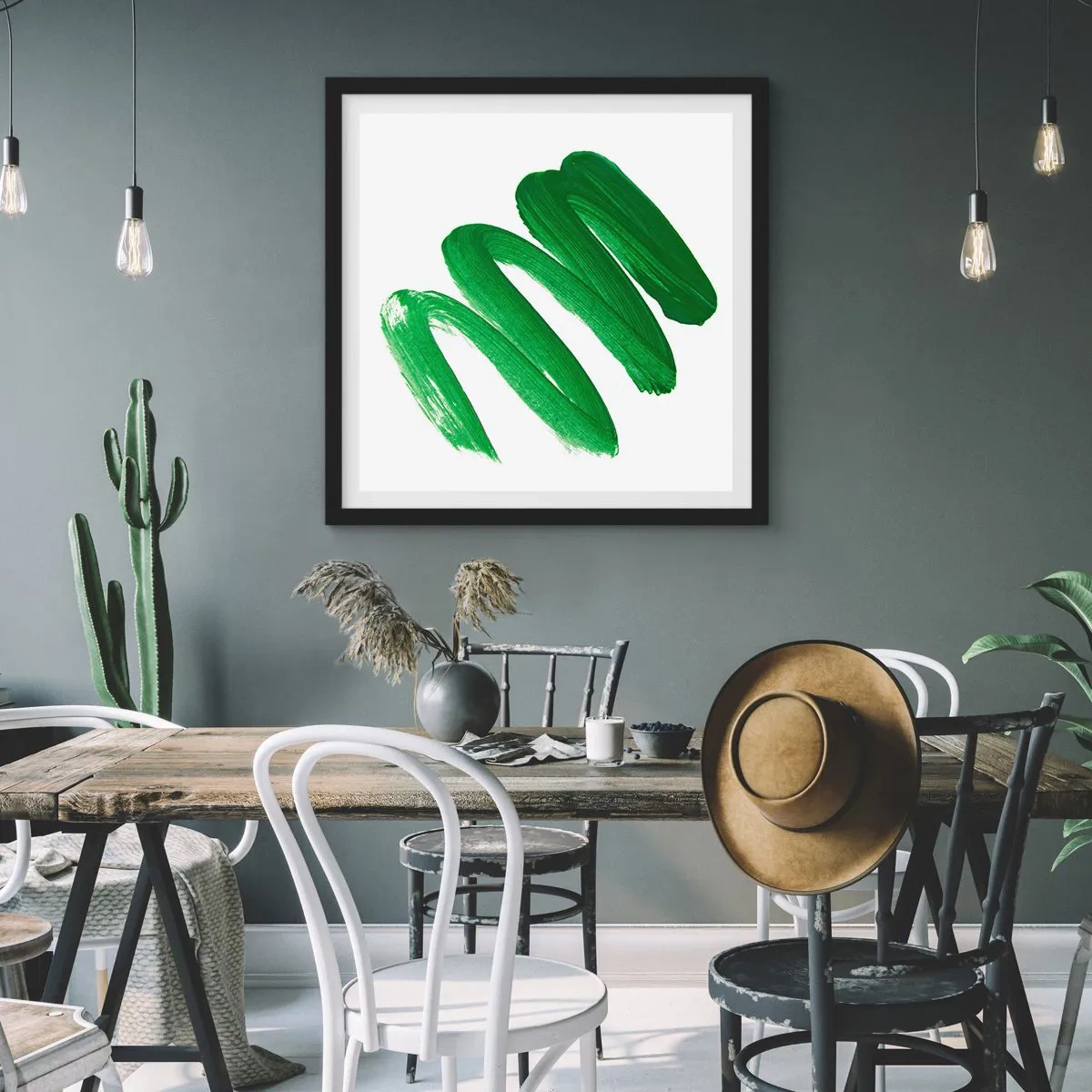 Plakát v černém rámu - Zelený žert - 40x40 cm