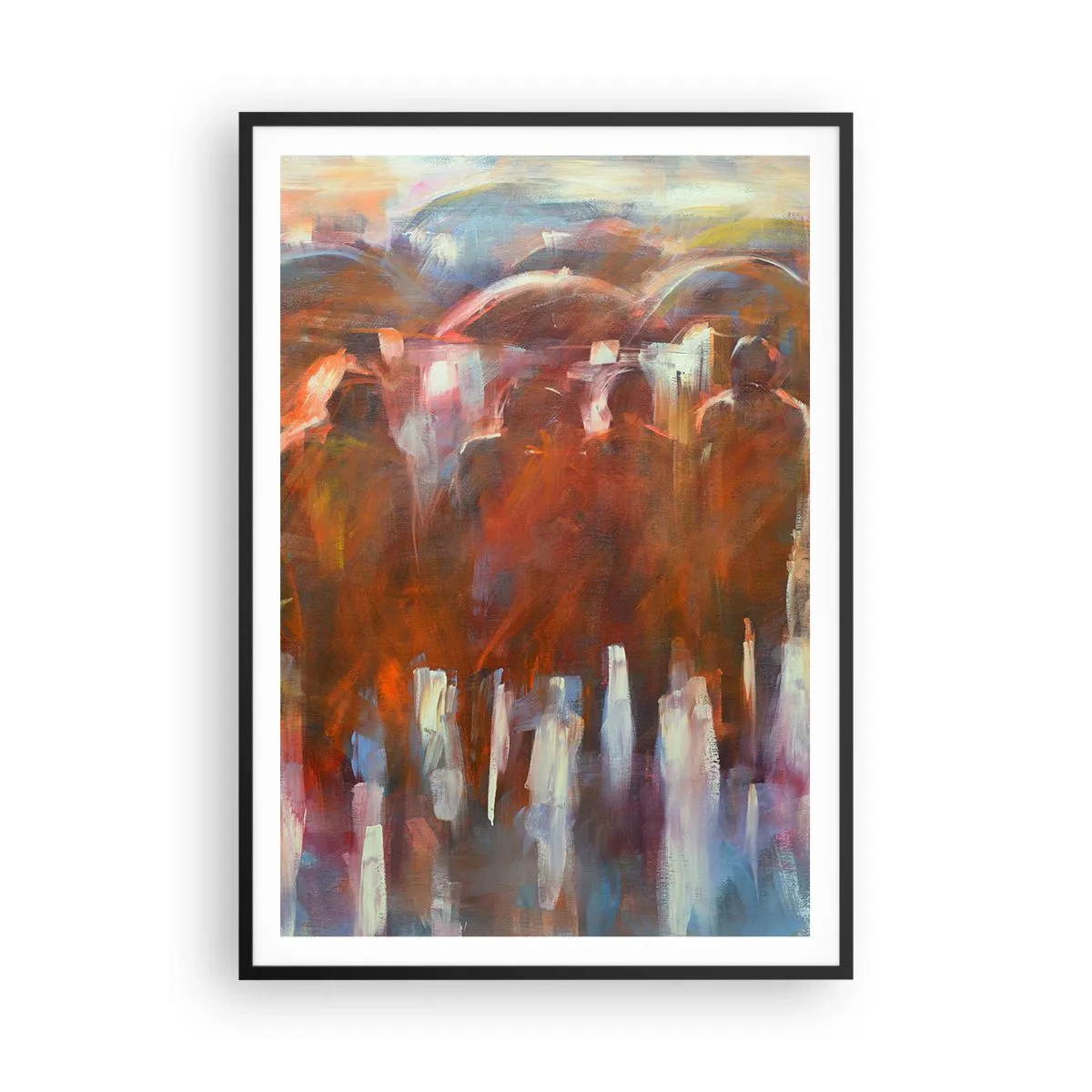 Plakát v černém rámu - Rovnocenní v dešti a mlze - 70x100 cm