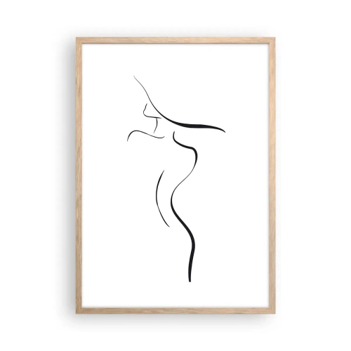 Plakát v rámu světlý dub - Nepolapitelná jako vlna - 50x70 cm