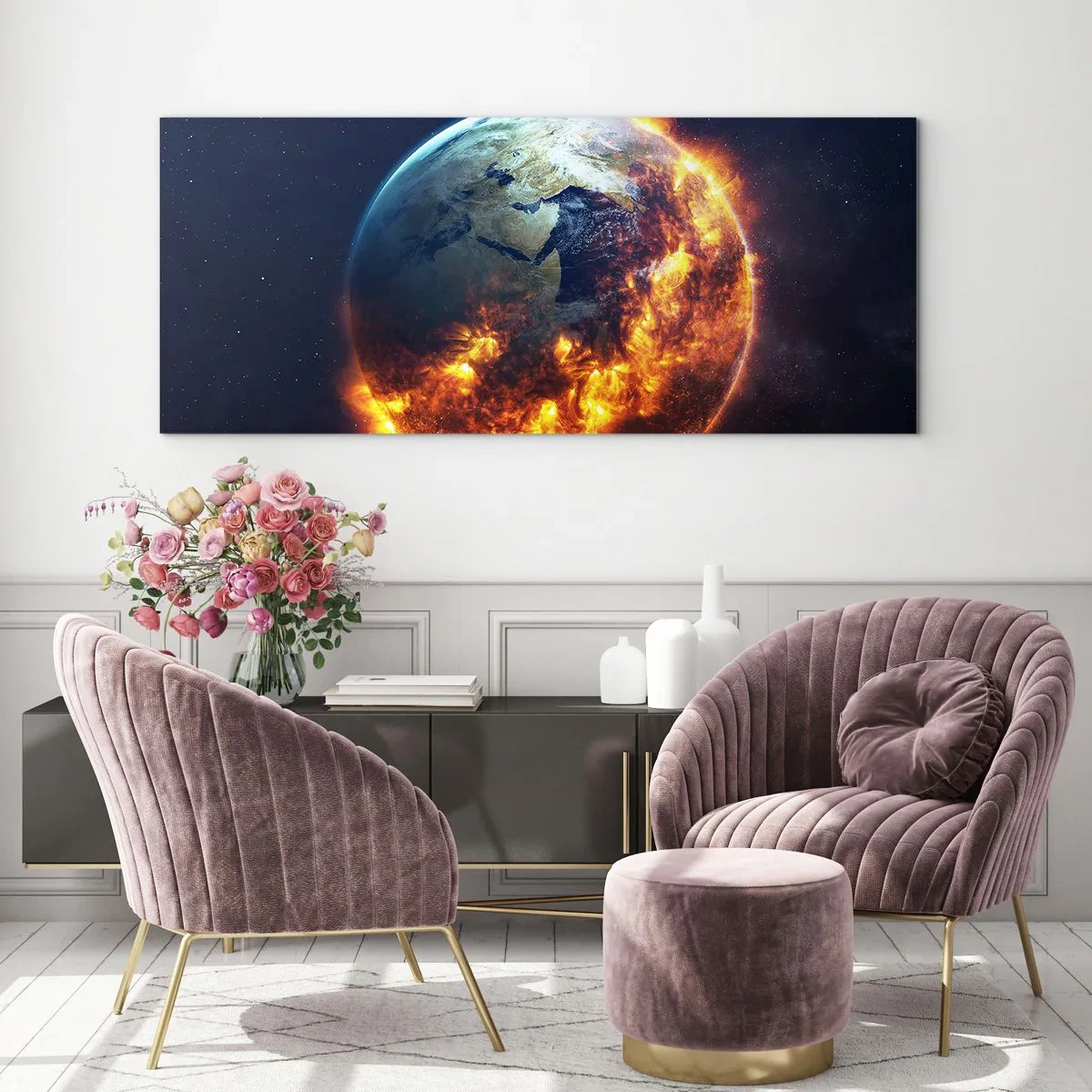 Obraz na skle - Plamen apokalypsy - 100x40 cm
