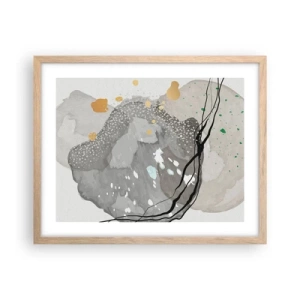 Plakát v rámu světlý dub - Organická kompozice - 50x40 cm
