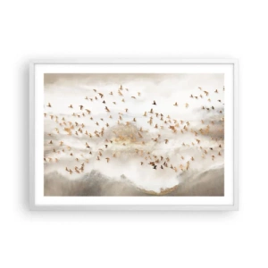 Plakát v bílém rámu - Je čas… - 70x50 cm