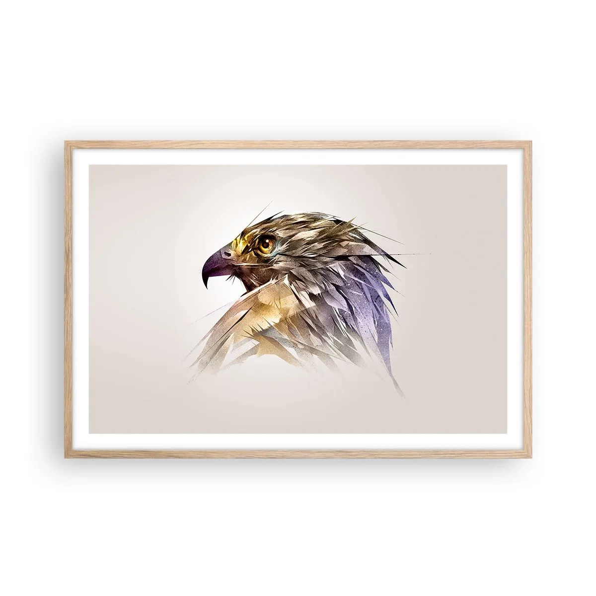 Plakát v rámu světlý dub - Portrét bojovníka - 91x61 cm