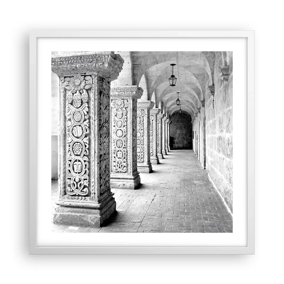 Plakát v bílém rámu - Kam...? - 50x50 cm