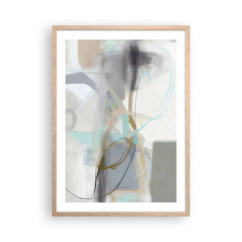 Plakát v rámu světlý dub - Mlhavá abstrakce - 50x70 cm