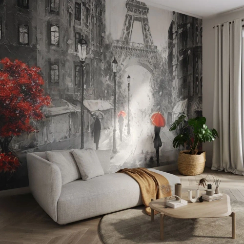 Fototapeta Samolepicí Deluxe Sticker - Všechny cesty vedou k ní - Město, Paříž, Eiffelova věž - 200x140 cm