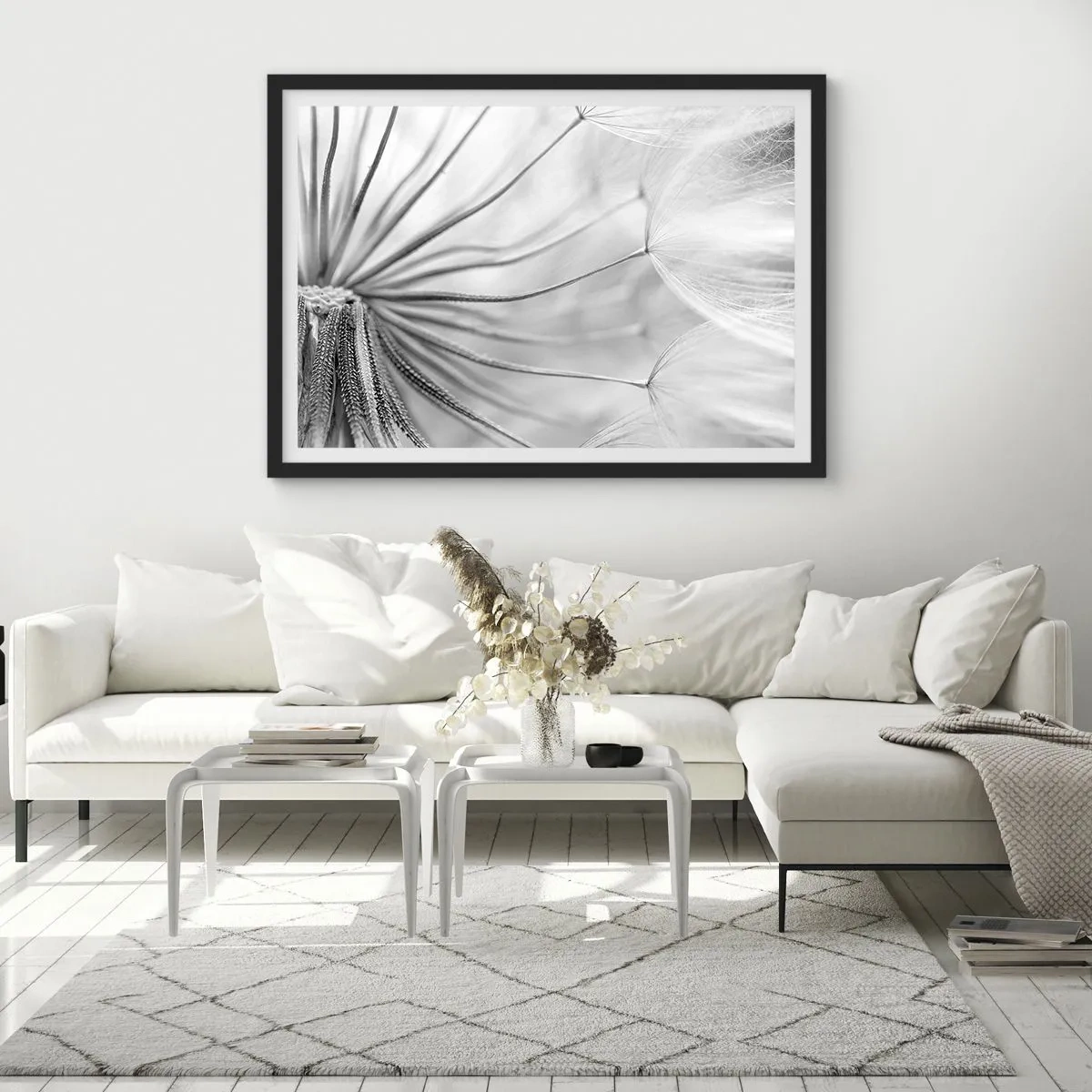Plakát v černém rámu - Pampelišky - 70x50 cm