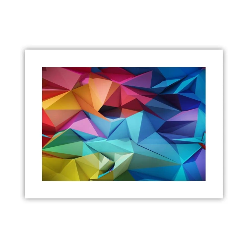Plakát - Duhové origami - 40x30 cm