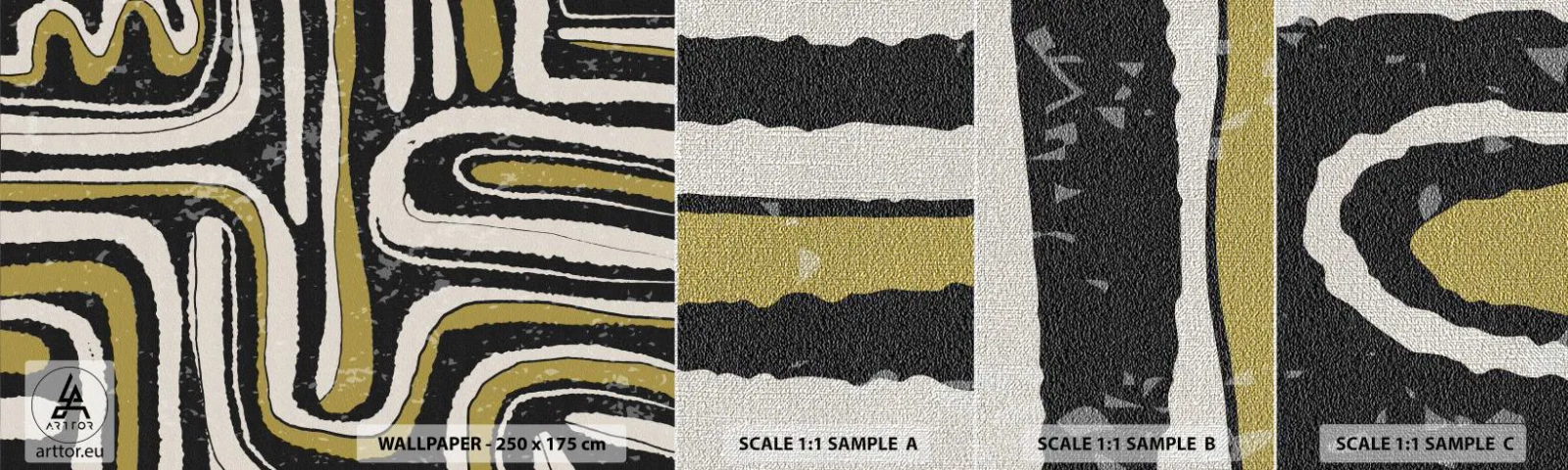 Vzor Fototapety Premium Canvas - Kompozice: trakty a uličky - Letitý, Abstrakce, Kus - 100x30 cm