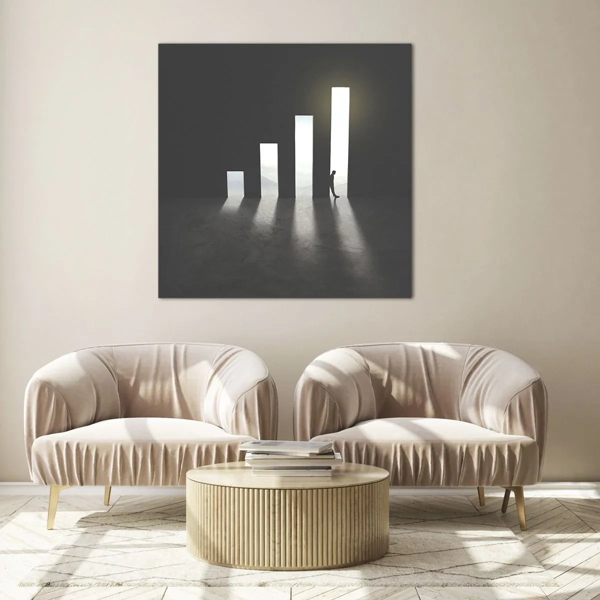 Obraz na skle - Úspěch – imprese - 60x60 cm