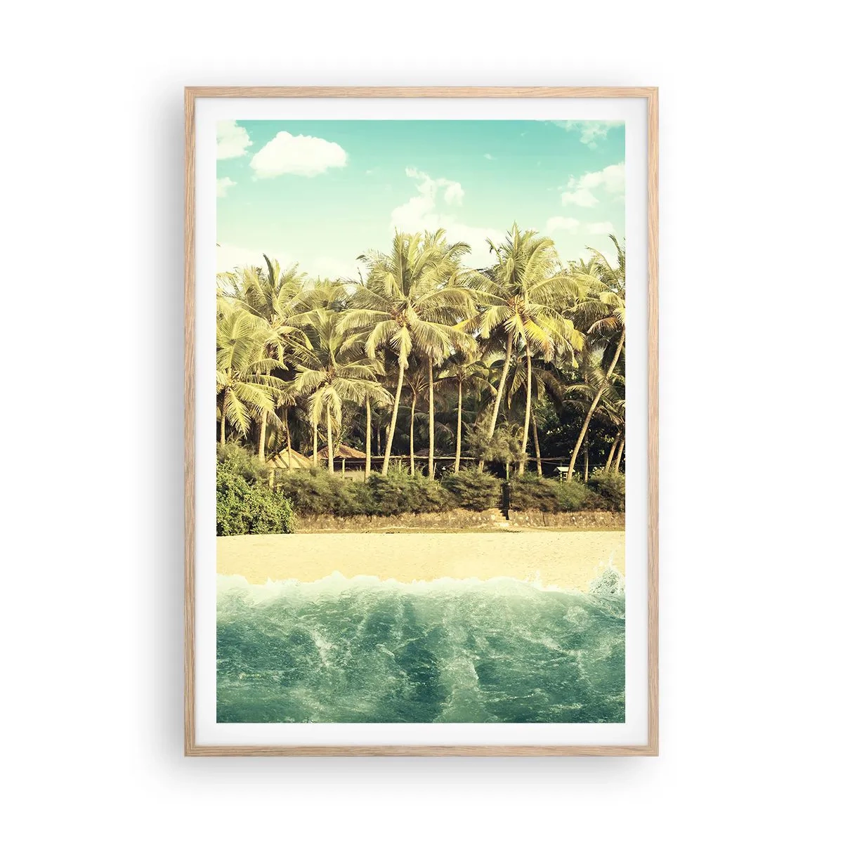 Plakát v rámu světlý dub - Co třeba tady? - 70x100 cm