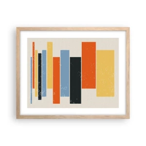 Plakát v rámu světlý dub - Záznam hudby - 50x40 cm