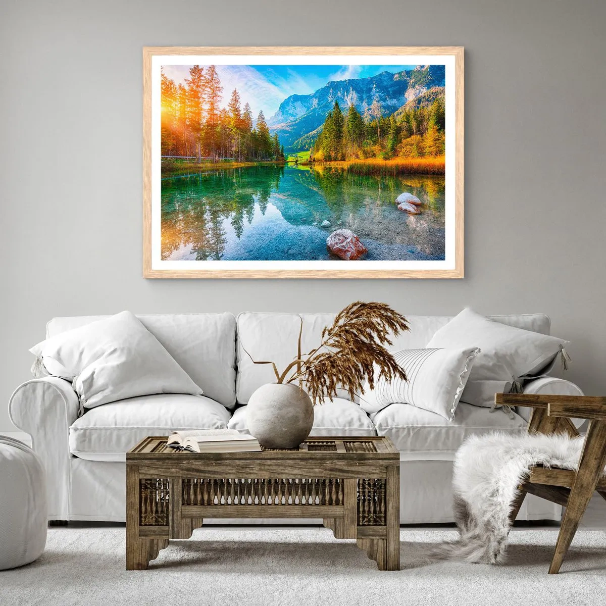 Plakát v rámu světlý dub - Něžnost podzimu - 100x70 cm