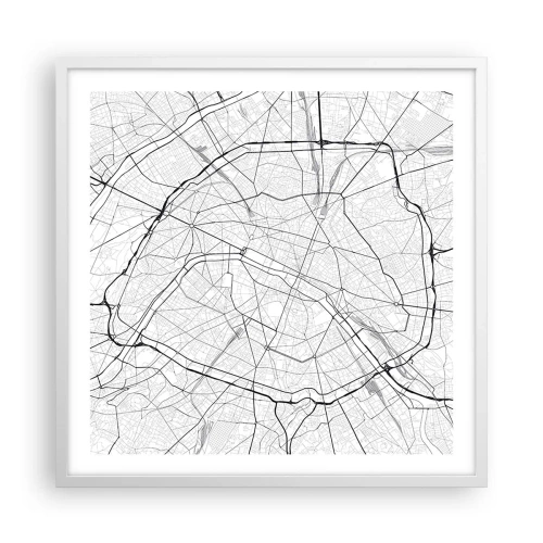 Plakát v bílém rámu - Květ Paříže - 60x60 cm