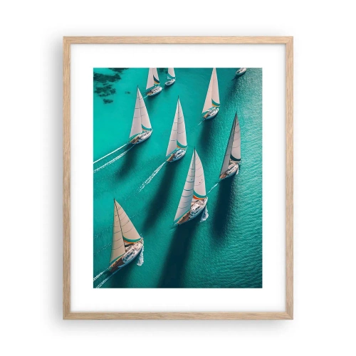 Plakát v rámu světlý dub - Zápasení s větrem - 40x50 cm