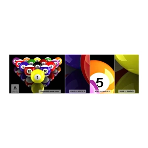 Vzor Fototapety Samolepicí Deluxe Sticker - Různé barvy hry - Sport, Kulečník, Kulečníkové koule - 100x30 cm