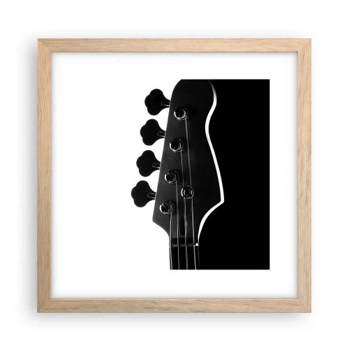 Plakát v rámu světlý dub - Rockové ticho - 30x30 cm