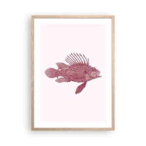 Plakát v rámu světlý dub - Obyvatelka exotických vod - 50x70 cm