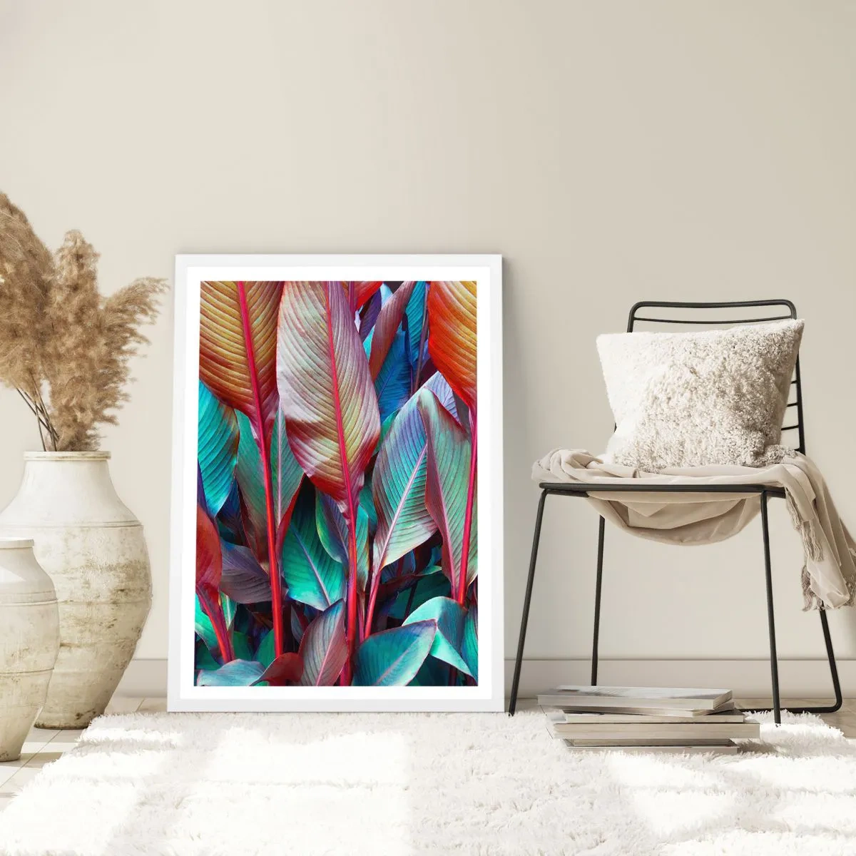 Plakát v bílém rámu - Barevná houština - 61x91 cm