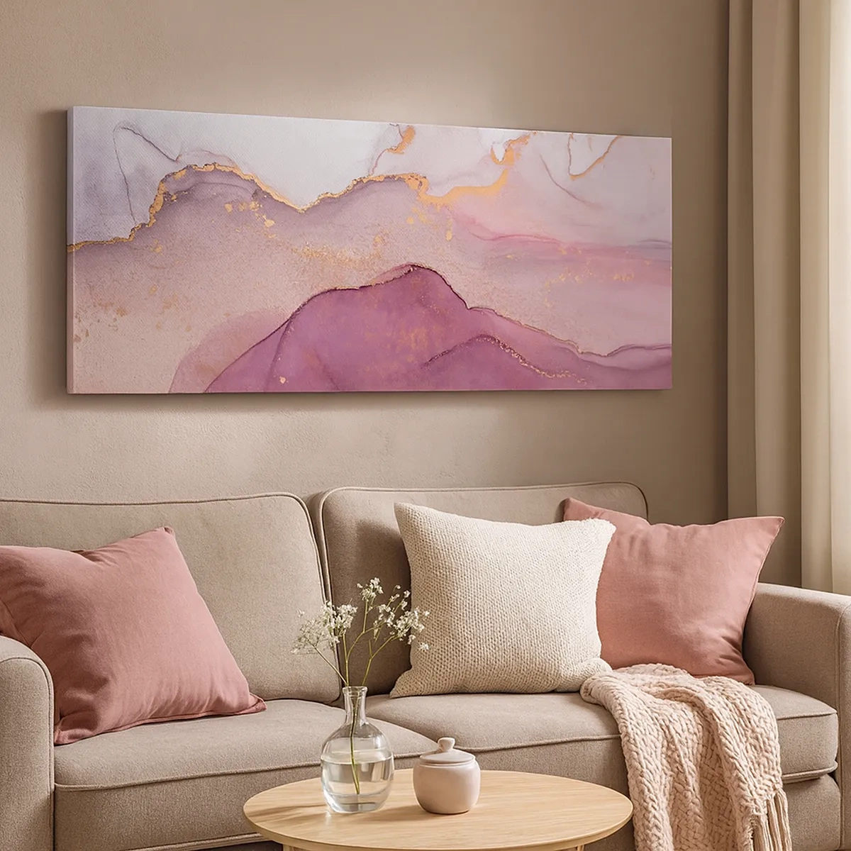 Obraz na plátně - Fialové a lilové vlny - 30x30 cm