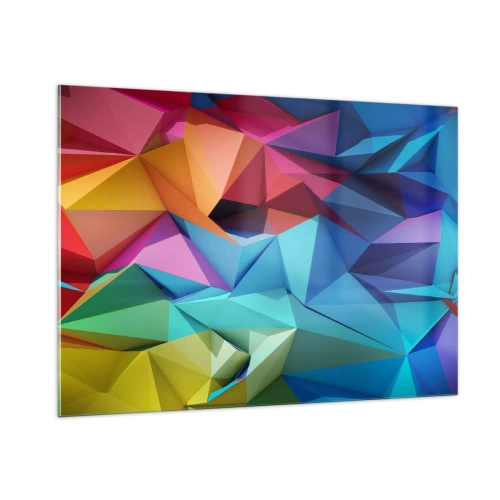 Obraz na skle - Duhové origami - 100x70 cm
