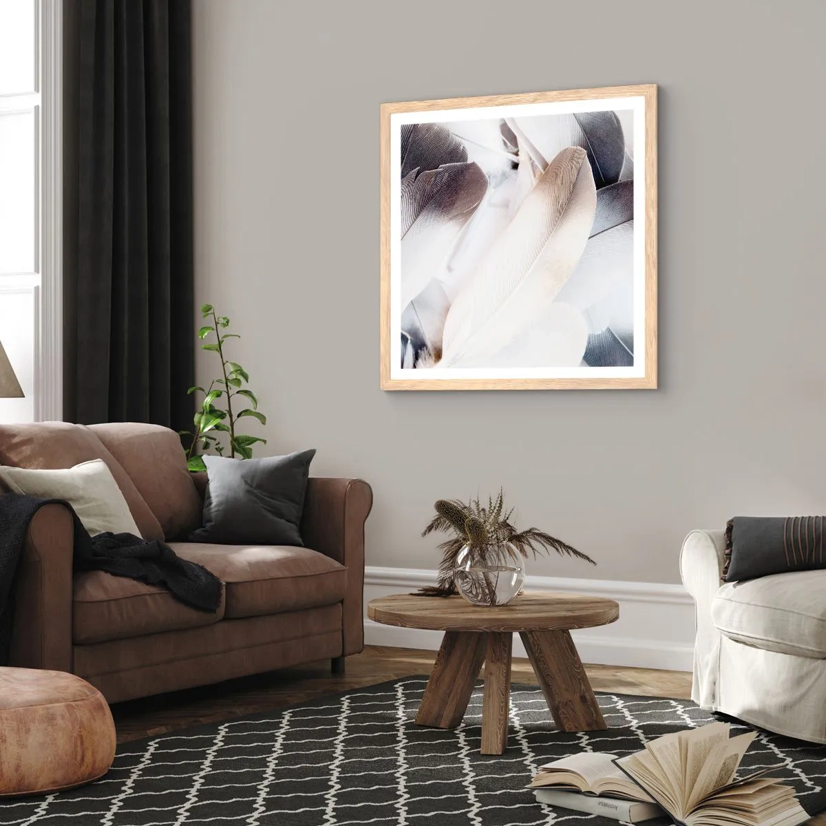 Plakát v rámu světlý dub - Téměř andělské - 60x60 cm