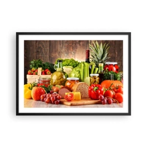 Plakát v černém rámu - Uzené, pečené, marinované - 70x50 cm