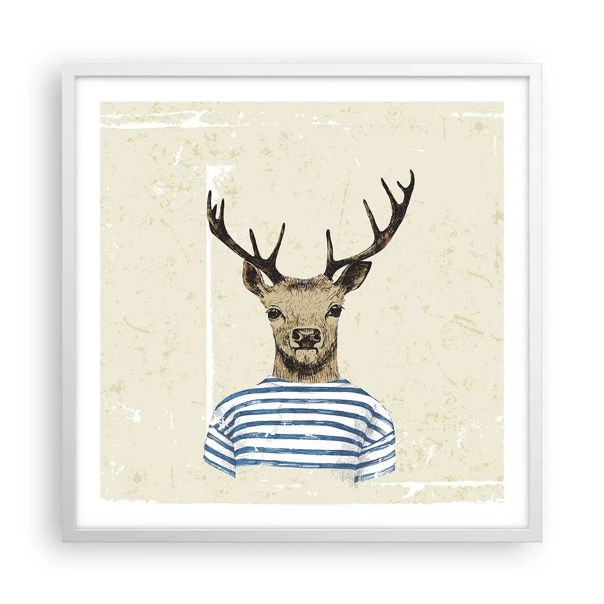 Plakát v bílém rámu - Protože mám rád pruhované košile! - 60x60 cm