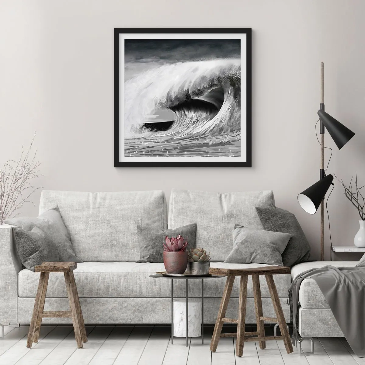 Plakát v černém rámu - Hněv oceánu - 30x30 cm