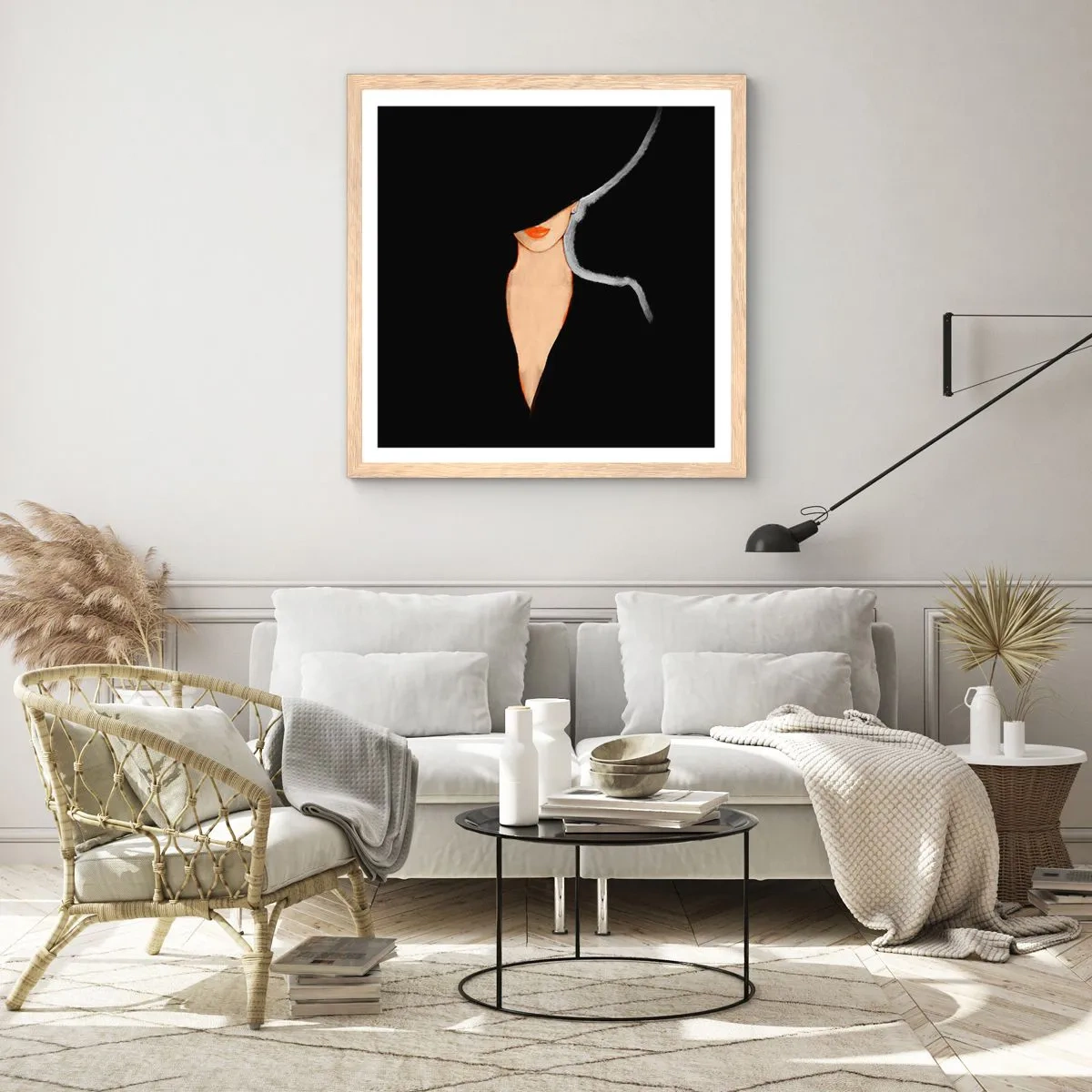 Plakát v rámu světlý dub - Elegance a styl - 30x30 cm
