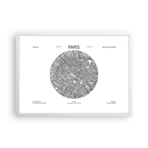 Plakát v bílém rámu - Anatomie Paříže - 70x50 cm