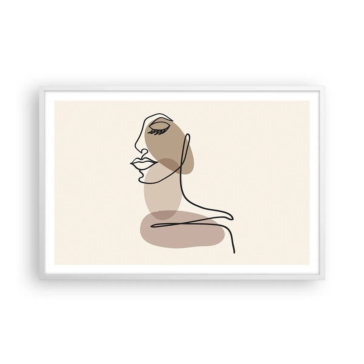 Plakát v bílém rámu - Určitá linie krásy - 91x61 cm