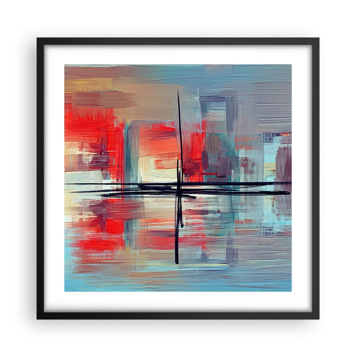 Plakát v černém rámu - Krajina v neznámé dimenzi - 50x50 cm