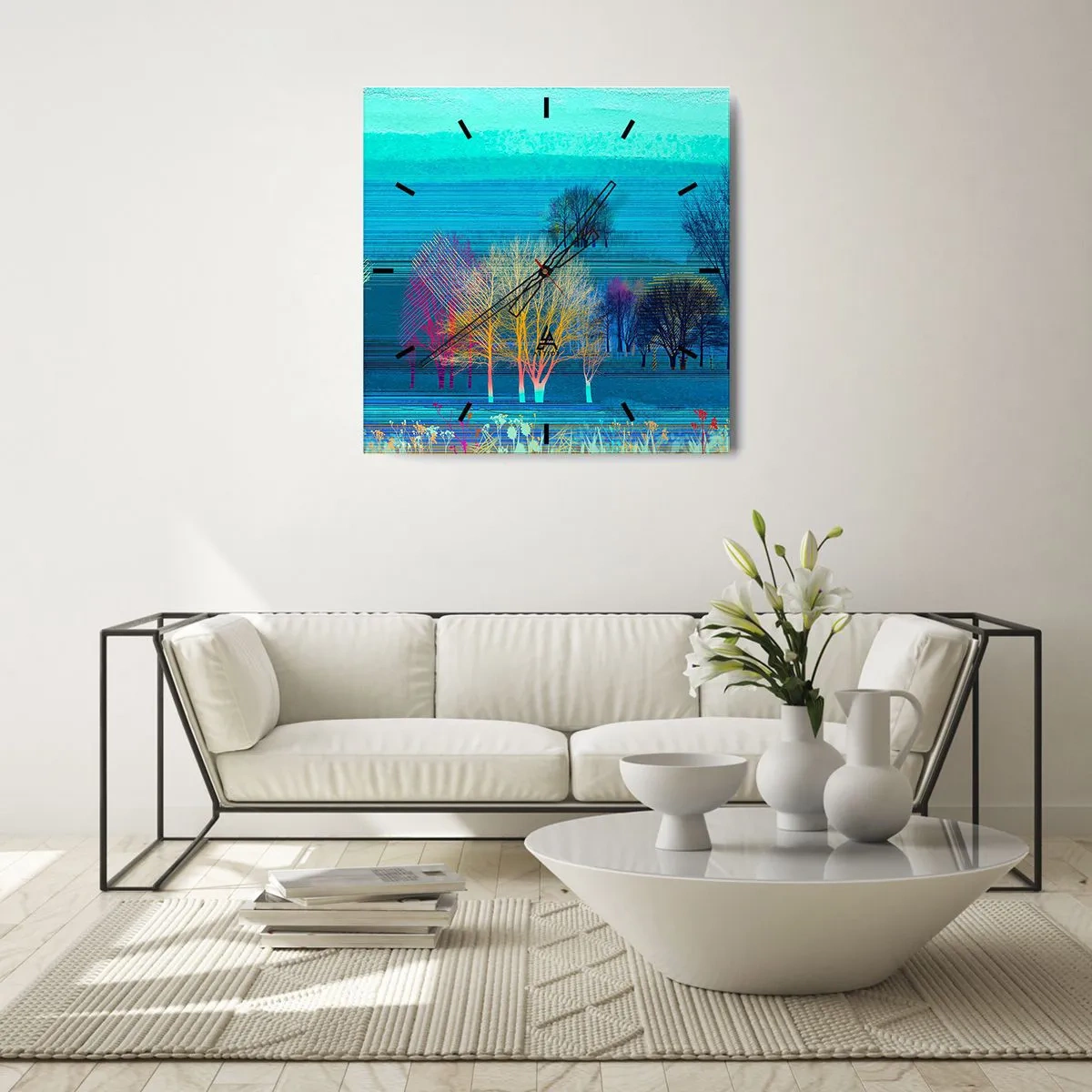 Nástěnné hodiny - Fantastická krajina - 30x30 cm