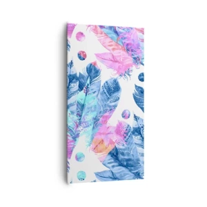 Obraz na plátně - Chocholy v růžové a blankytné - 65x120 cm